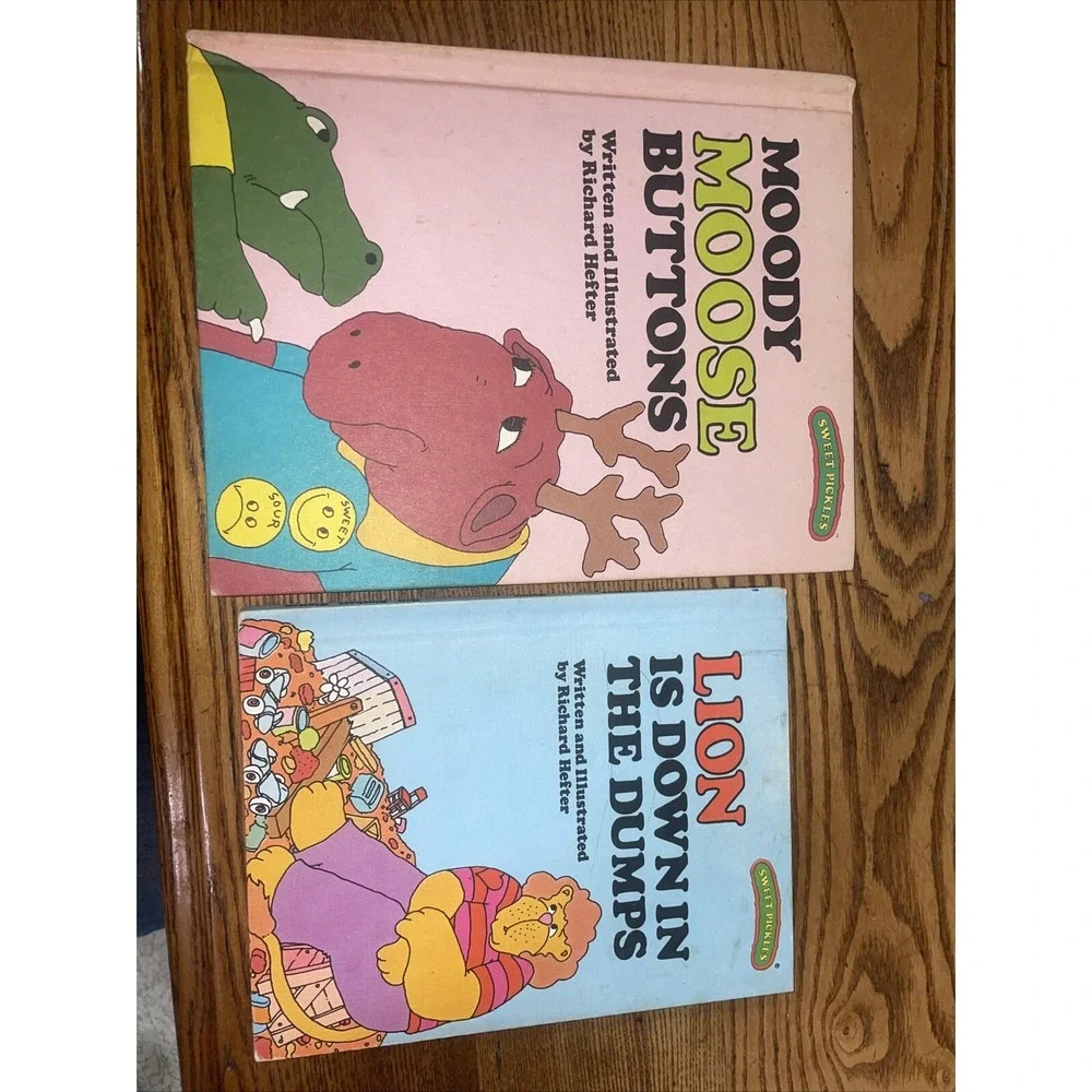 Sweet Pickles 2 Hard Cover‎ Book Lot Moody Moose & Lion Down In Dumps
